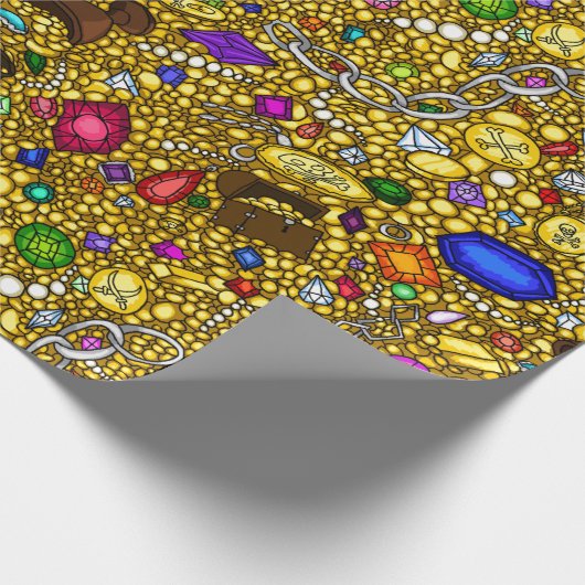 Piratenschatz-Illustrations-Packpapier Geschenkpapier (Ecke)