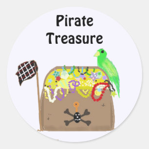 Piratenschatz Runder Aufkleber