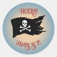 Piratenschatz-Sticker – Sand & Blau