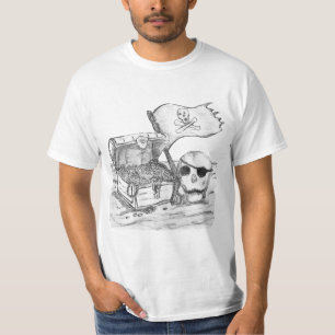 Piratenschatz-Szene-Skizze T-Shirt