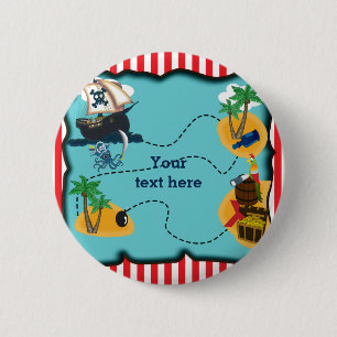 Piratenschatzkarte Geburtstagsfeier Pin BUTTON