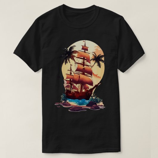 Piratenschiff 3 T-Shirt (Design vorne)