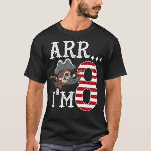 Piratenschiff 8. Geburtstag Boy Pirate Party T-Shirt