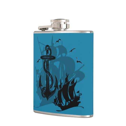 Piratenschiff & Anchor Blue Flachmann (Links)