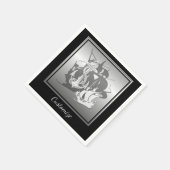 Piratenschiff & Anchor Weiße Silhouette Napkins 2 Serviette (Ecke)