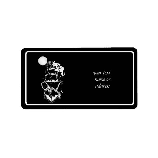 Piratenschiff auf hoher See Adressaufkleber (Vorne)