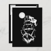 Piratenschiff auf hoher See Postkarte (Vorne/Hinten)