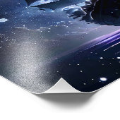 Piratenschiff auf See unter der Nacht Sky Fotodruck (Ecke)