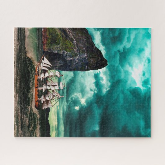 Piratenschiff auf turbulenten Meeren Puzzle (Horizontal)