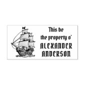 Piratenschiff aus Holz Briefmarke personalisieren Gummistempel (Prägung)
