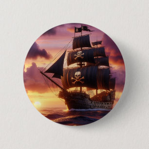 Piratenschiff bei Sonnenaufgang/Sonnenuntergang Button
