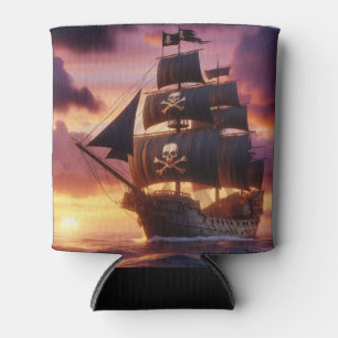 Piratenschiff bei Sonnenaufgang/Sonnenuntergang Dosenkühler