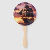 Piratenschiff bei Sonnenaufgang/Sonnenuntergang Fächer (Vorderseite)