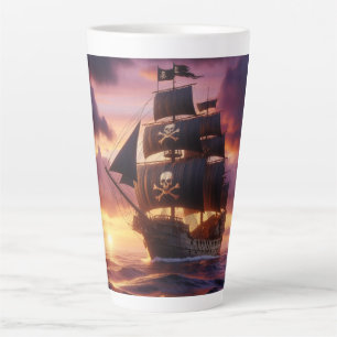 Piratenschiff bei Sonnenaufgang/Sonnenuntergang Milchtasse