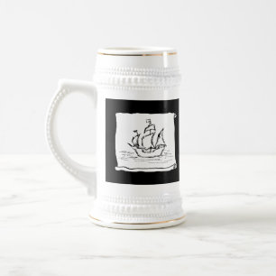 Piratenschiff. Bierglas