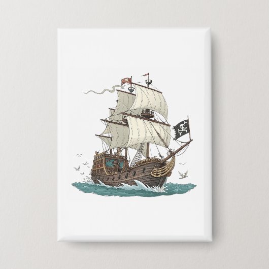 Piratenschiff Button (Vorderseite)