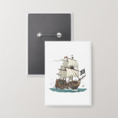 Piratenschiff Button (Vorderseite/Rückseite)