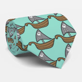 Piratenschiff Cartoon Skulls & Bones Halloween-Par Krawatte (Gerollt)