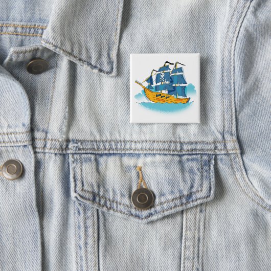 Piratenschiff des niedlichen Cartoon Button (Beispiel)