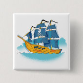 Piratenschiff des niedlichen Cartoon Button (Vorderseite)