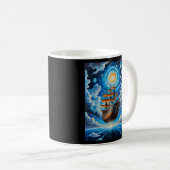 Piratenschiff durch kosmischen Himmel Kaffeetasse (VorderseiteRechts)