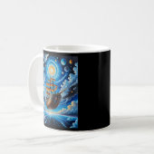Piratenschiff durch kosmischen Himmel Kaffeetasse (Vorderseite Links)