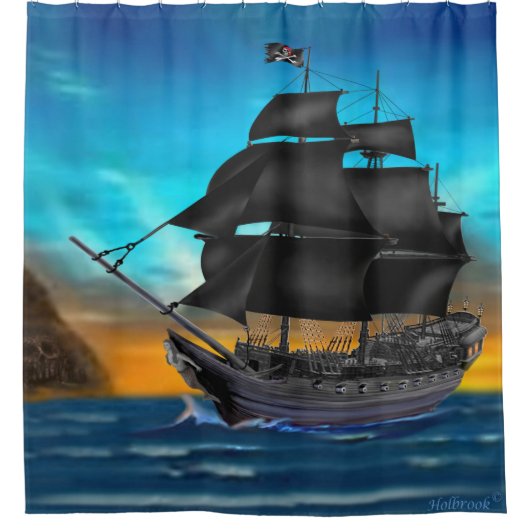 PIRATENSCHIFF DUSCHVORHANG (Vorderseite)