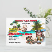 Piratenschiff Einladung (Stehend Vorderseite)