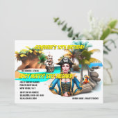 Piratenschiff Einladung (Stehend Vorderseite)