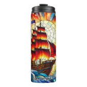 Piratenschiff Festhalteglaskunst Thermosbecher (Vorderseite)