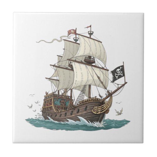 Piratenschiff Fliese (Vorderseite)