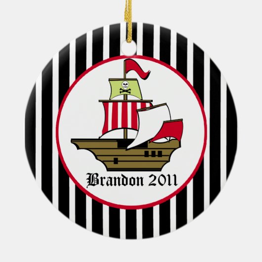 Piratenschiff Foto Keramikornament (Hinten)
