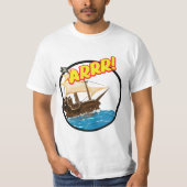 Piratenschiff Funny Cartoon T-Shirt (Vorderseite)