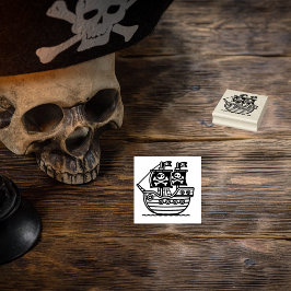 Piratenschiff für Kinder Gummistempel