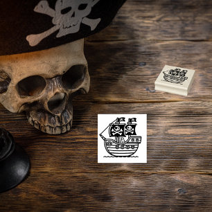 Piratenschiff für Kinder Gummistempel