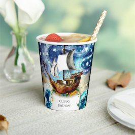 Piratenschiff für Kinder zum Geburtstag Pappbecher