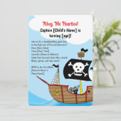 Piratenschiff Geburtstag Einladung (Stehend Vorderseite)