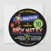 Piratenschiff Geburtstagspartei Einladung (Vorderseite)