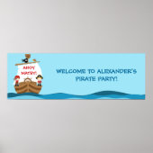 Piratenschiff Geburtstagsparty Banner Poster (Vorne)