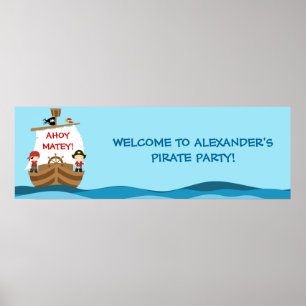 Piratenschiff Geburtstagsparty Banner Poster