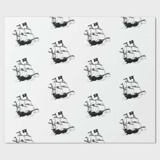 Piratenschiff Geschenkpapier (Flach)