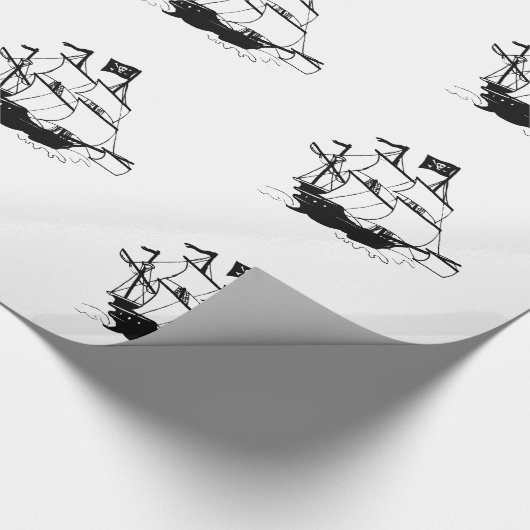 Piratenschiff Geschenkpapier (Ecke)