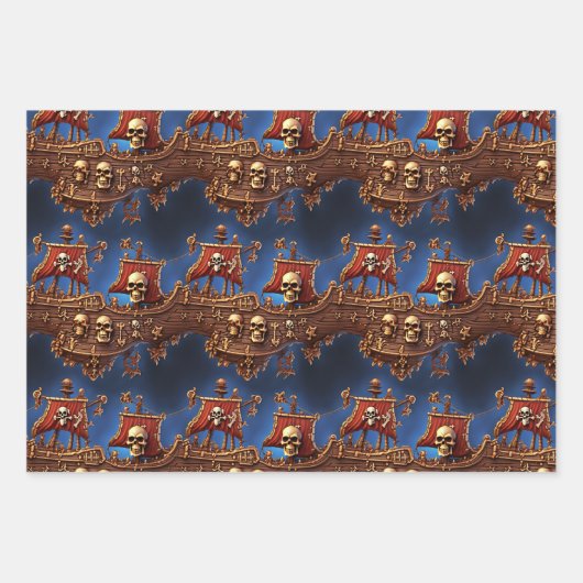 Piratenschiff Geschenkpapier Set (Vorderseite 3)