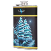 Piratenschiff-Glides auf dem Schimmern der Nacht Flachmann (Links)