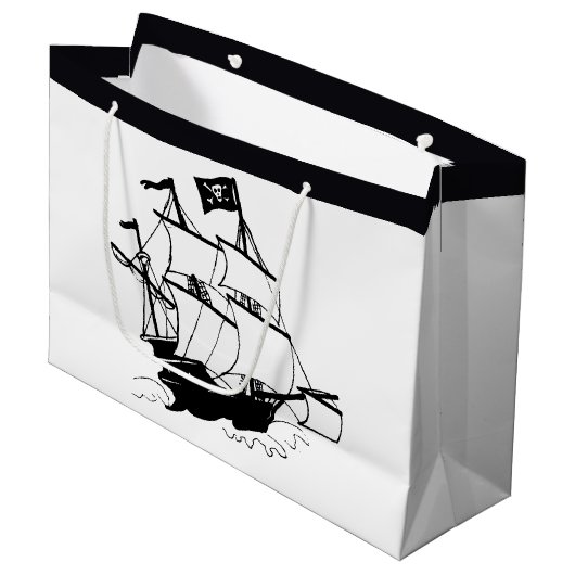 Piratenschiff Große Geschenktüte (Vorderseite Schrägansicht)