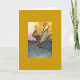 Piratenschiff-Grußkarte Karte
