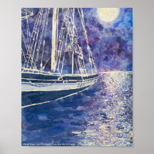 Piratenschiff im Mondschein: Poster