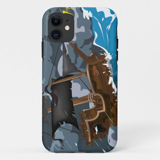 Piratenschiff im Sturm Case-Mate iPhone Hülle (Rückseite)