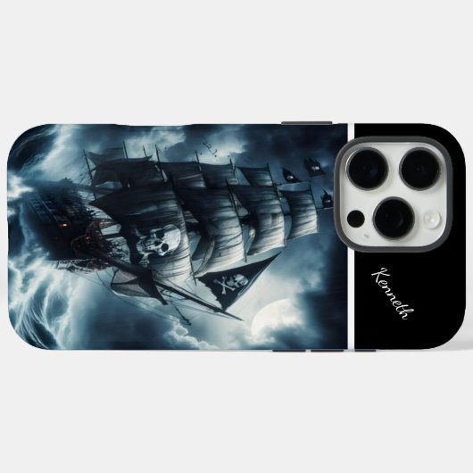 Piratenschiff im Sturm Case-Mate iPhone Hülle (Rückseite (Horizontal))