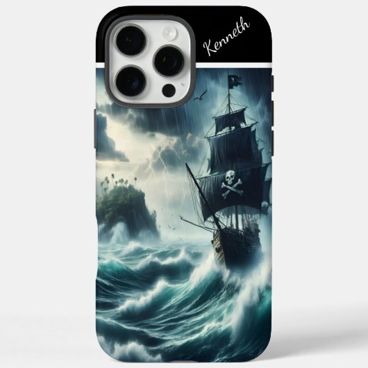 Piratenschiff im Sturm Case-Mate iPhone Hülle (Rückseite)